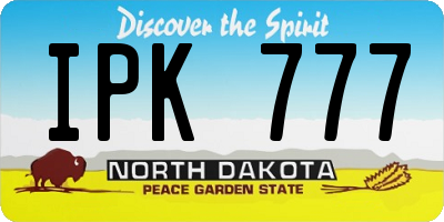 ND license plate IPK777