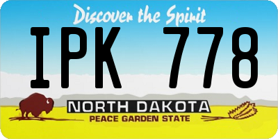 ND license plate IPK778