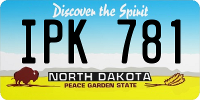 ND license plate IPK781