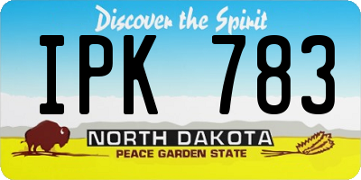 ND license plate IPK783