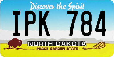 ND license plate IPK784