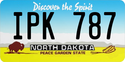 ND license plate IPK787