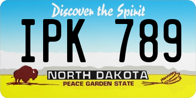 ND license plate IPK789