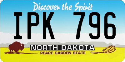 ND license plate IPK796