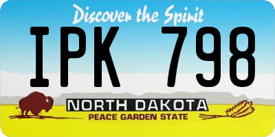 ND license plate IPK798