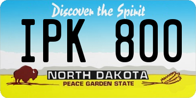 ND license plate IPK800
