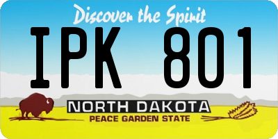 ND license plate IPK801