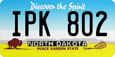 ND license plate IPK802