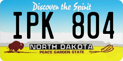 ND license plate IPK804