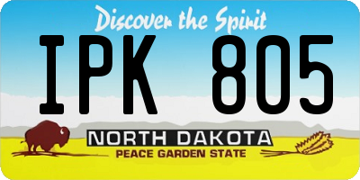 ND license plate IPK805