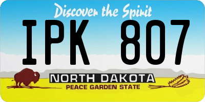 ND license plate IPK807
