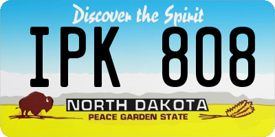 ND license plate IPK808