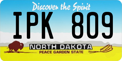 ND license plate IPK809