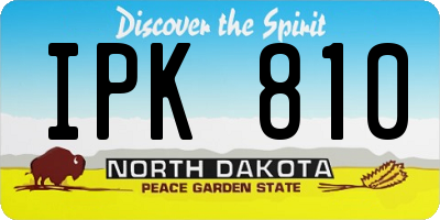 ND license plate IPK810