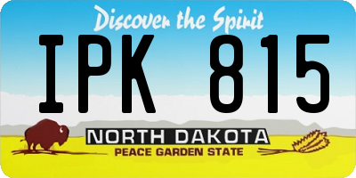 ND license plate IPK815