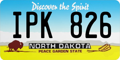 ND license plate IPK826