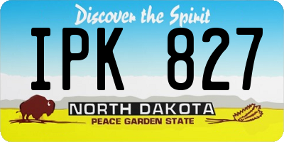 ND license plate IPK827