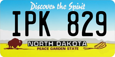 ND license plate IPK829