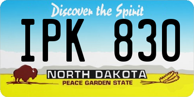 ND license plate IPK830