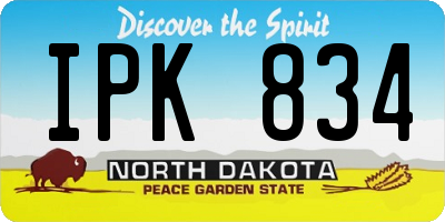 ND license plate IPK834