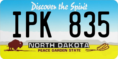 ND license plate IPK835