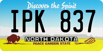 ND license plate IPK837