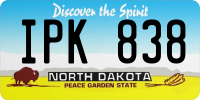 ND license plate IPK838