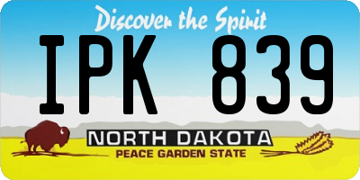 ND license plate IPK839