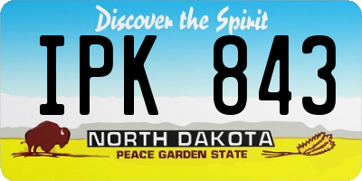 ND license plate IPK843