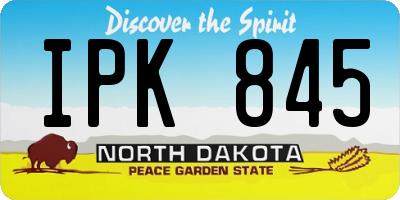 ND license plate IPK845