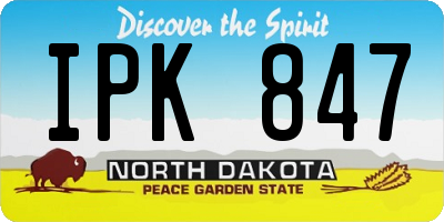 ND license plate IPK847