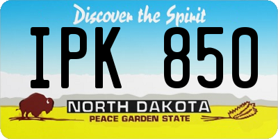 ND license plate IPK850
