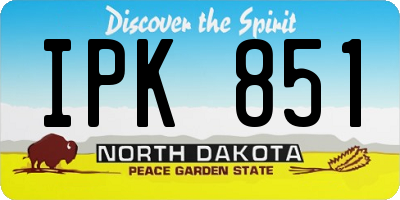 ND license plate IPK851
