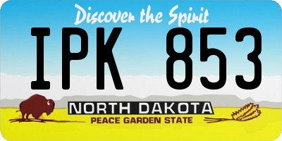 ND license plate IPK853