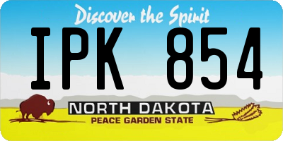 ND license plate IPK854