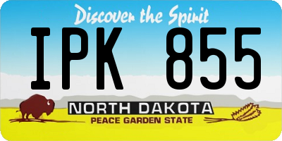 ND license plate IPK855