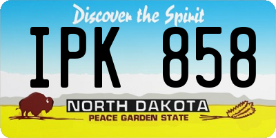 ND license plate IPK858