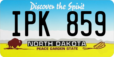 ND license plate IPK859