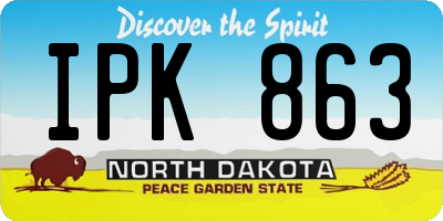 ND license plate IPK863