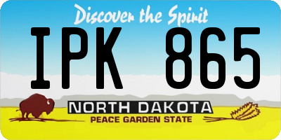 ND license plate IPK865