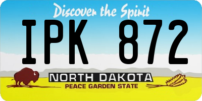 ND license plate IPK872
