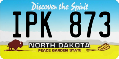 ND license plate IPK873