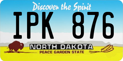 ND license plate IPK876