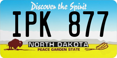 ND license plate IPK877