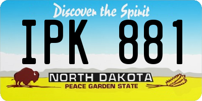 ND license plate IPK881