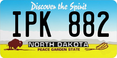 ND license plate IPK882