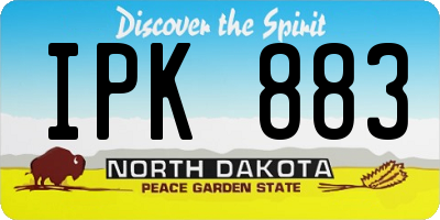 ND license plate IPK883