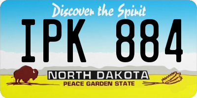 ND license plate IPK884