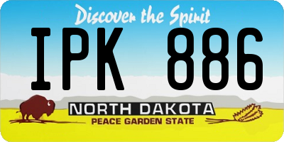 ND license plate IPK886