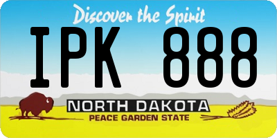 ND license plate IPK888